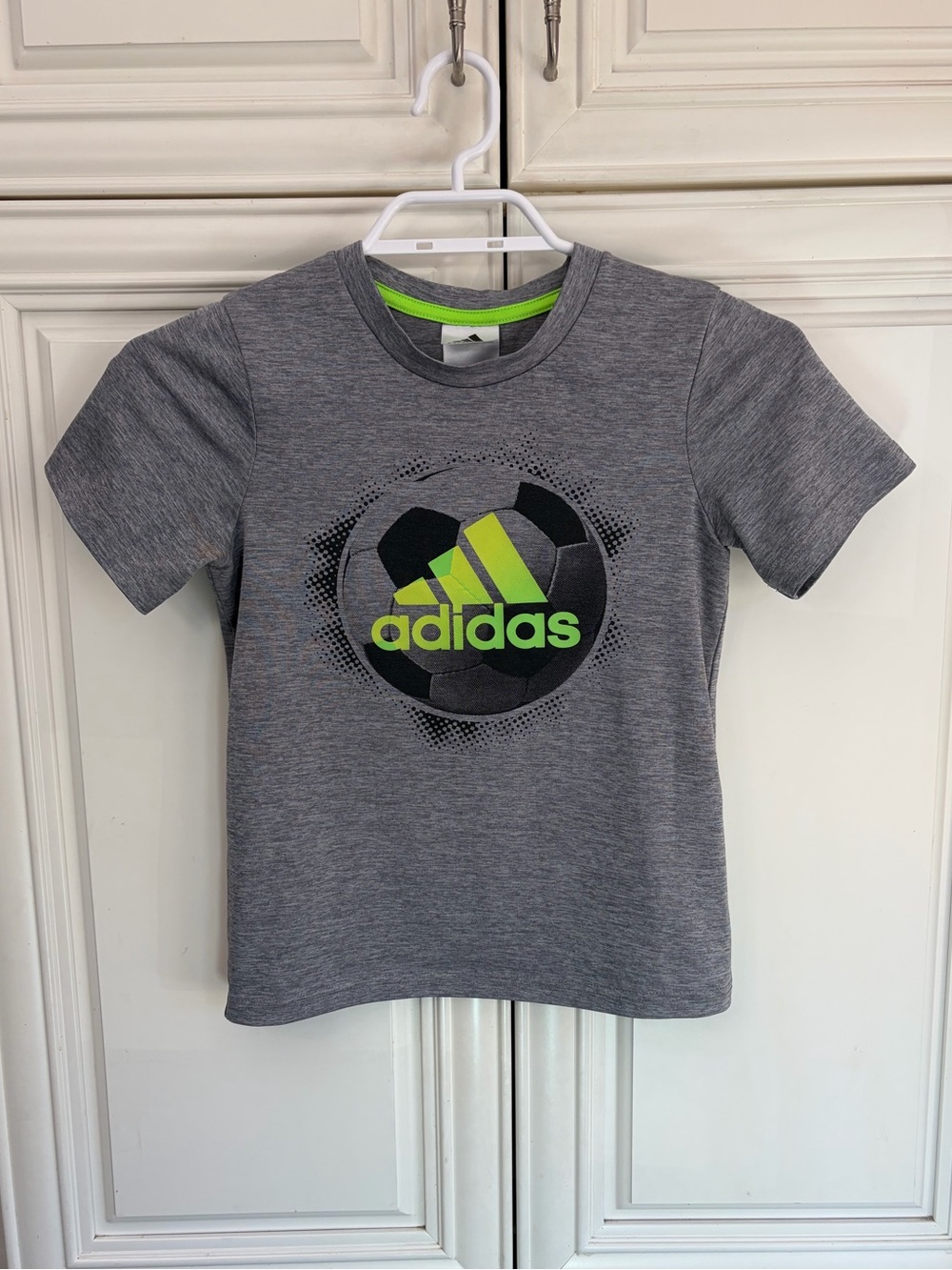 Adidas neon logo soccer t-shirt